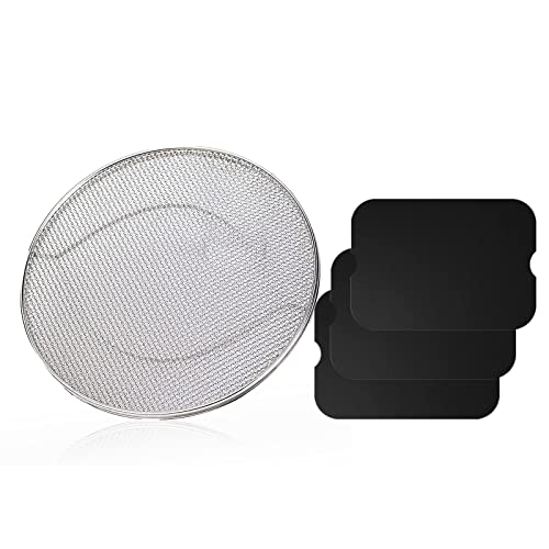 KINLYBO Replacement Splatter Shield and 3PCS Grill Mat for Ninja Foodi FG551 Air Fryer,Stainless Steel Splatter Screen Accessories for Ninja Foodi Smart XL 6-in-1 Indoor Grill - Grill Parts America