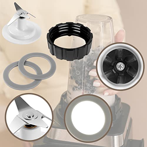 Replacement Parts For Hamilton Beach Blender Blades with Blade Gasket Blender Base Bottom Cap and 2 Rubber O Ring Sealing Ring Gasket - Kitchen Parts America