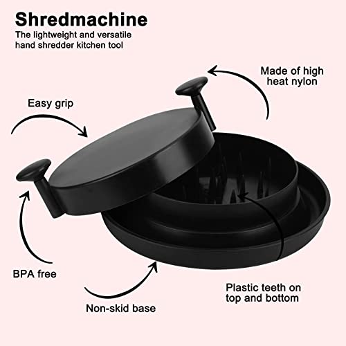 Chicken Shredder, Alternative to Bear Claws Meat Shredder, Meat Shredding Tool with Handles and Non-Skid Base Suitable for Pulled Pork, Beef and Chicken (Gray) - Grill Parts America