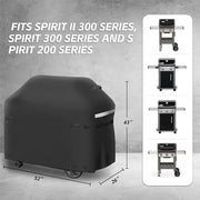 Grill Cover for Weber Spirit II 300& Spirit 200 Series, Heavy Duty BBQ Cover for Weber Spirit Series Compared to 7139, 52 Inch Waterproof, Weather Resistant, UV & Fade Resistant - Grill Parts America