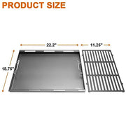 Upgrade Griddle Inserts and Grate for Weber Genesis II 400 Series Gas Grills, Flat Top Griddle Kit for Weber Genesis II E-410 S-410 E-435 S-440 and More, Replace for Weber 6789 Full-Size Griddle - Grill Parts America