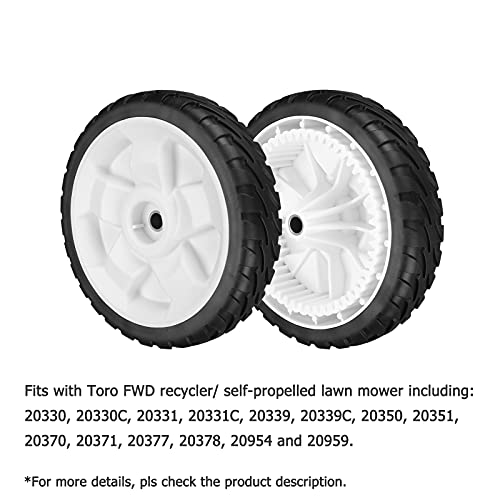 Front Drive Wheels Fit for Toro 22" Recycler, 119-0311 Tires Wheels Fit for Toro 20330 20331 20339 20371 Self Propelled Mower FWD 22" Recycler, Replace 137-4832, 2 Pack, White - Grill Parts America