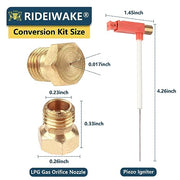 RIDEIWAKE Piezo Ignitor Piezo Spark Ignition Kit Electrode lgniter and Brass Jet Nozzle Misting Nozzle LPG Gas Orifice Pipe Replacement for Camping & Backpacking Stove Burner Heater （4 Pack) - Grill Parts America