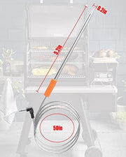 2 Pcs Meat Probe Thermometer Fit for Oklahoma Joe's Rider Z Grills Cuisinart Wood Pellet Gril Smoker Barbecue Rack, Meat Temp Probe for Smokers with Temperature Probe Clip and Probe Grommet - Grill Parts America