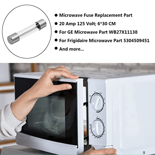 4 Pcs 20A 125V 5304509451 Microwave Fuses for Frigidaire Replace Part