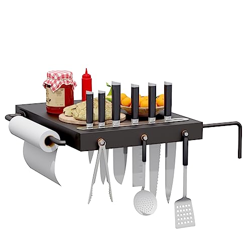 SafBbcue Grill Side Shelf Replacement for Oklahoma Joe's Highland Offset Smoker Grill Accessories, Accessories for Oklahoma 15202031 17202052 Smoker Grill Parts with Paper Towel Holder Grill Hook - Grill Parts America