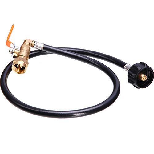 New Updated Propane Refill Adapter Hose 36’’ Propane Extension Hose Propane Refill Hose with ON-Off Control Valve for 1 LB Propane Gas Tank 350PSI High Pressure Camping Grill (QCC Type1 Inlet) - Grill Parts America