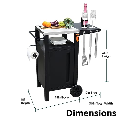 Emberli Grill Cart Outdoor with Storage with Wheels - Modular