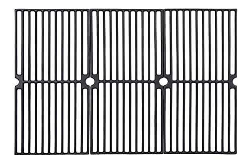 GasSaf Grill Grates Replacement for Brinkmann 810-2410-S,810-2511-F,810-9415-W,810-7490-F, Charmglow 810-8410-F, Browning, Grillada & Others, Set of 3 Cast Iron Cooking Grate(17 3/4" x 8 15/16" each) - Grill Parts America