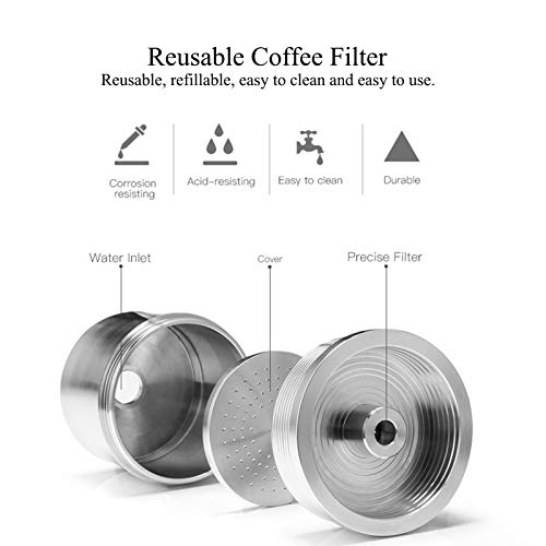 Refillable Coffee Capsule Filter, Stainless Steel Reusable Coffee Capsule Coffee Maker Parts Fit for illy Coffee Machine - Kitchen Parts America