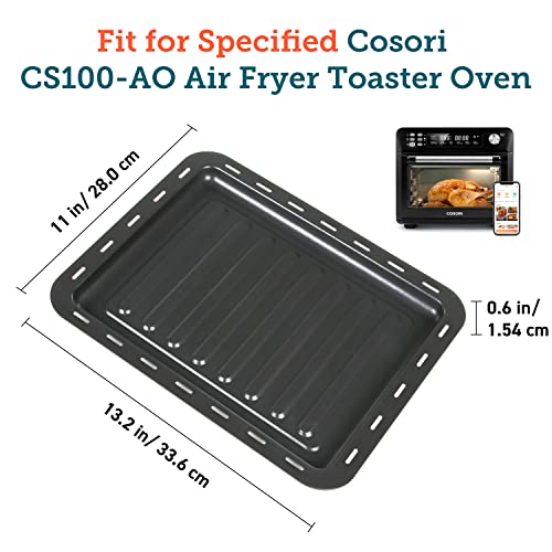 COSORI Air Fryer Toaster Oven Food Tray, Accessories for Bake and Roast, Non-stick Coating & Dishwasher Safe, 13.2 x 11 x 1.1 Inches, CTO-FT201-KUS - Kitchen Parts America