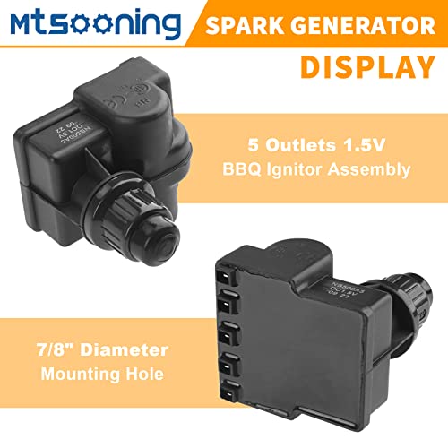 Mtsooning Spark Generator 5 Outlet, Universal Push Button Igniter, AA Battery BBQ Gas Grill Ignitor Replacement for Broil King Broil-Mate Huntington - Grill Parts America