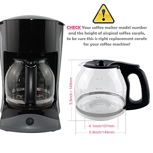 12-Cup Glass Carafe Pot Compatible with Ninja Coffee Brewer Maker Models  CE251 CE201 CE201C CE200 CE200C Model# XGLSLID200