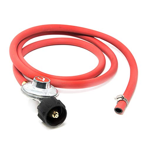 Gas One 2102 New Improved 6 ft Low Pressure Propane Regulator and Hose Connection Kit for LP/LPG Most LP/LPG Gas Grill, Heater and Fire Pit Table,Brown/A - Grill Parts America