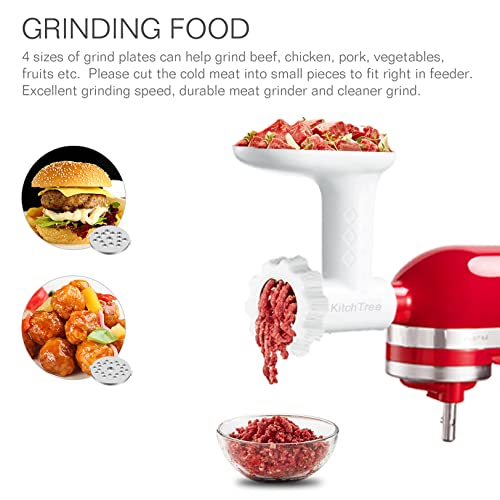 KITCHTREE Fruit & Vegetable Strainer Attachment Set - Includes Food Grinder Attachment and Sausage Stuffer Tubes, Compatible with KitchenAid Stand Mixers - Kitchen Parts America