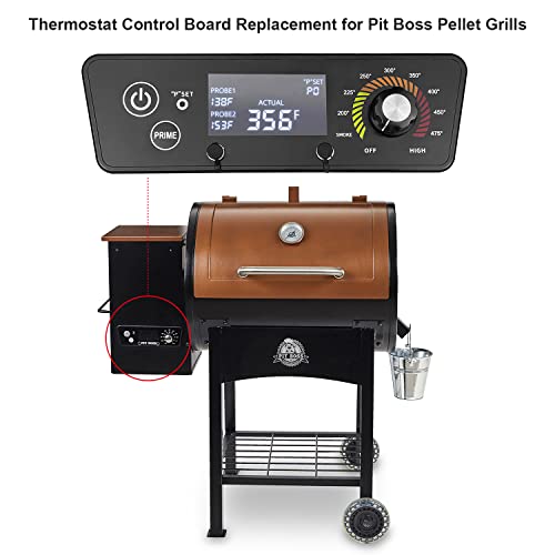 Upgraded Control Board for Pit Boss Wood Pellet Grills, Pit Boss Control Panel Thermometer Controller Replacement Compatible with Pit Boss P7-340/700/1000/540/440FB1 Matte Black with LCD Display - Grill Parts America