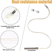 Hisencn Porcelain-Enameled Fire Burn Pot and Hot Rod Ignitor Kit Replacement Parts for Pit Boss and Traeger Pellet Grill with Screws and Fuse - Grill Parts America