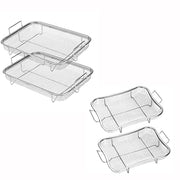 New Version Stainless Steel Air Fryer Basket For Oven 2 Piece + Stainless Steel Air Fryer Tray For Oven 2 Piece Set - Kitchen Parts America