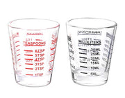 Shot Glasses Measuring cup Espresso Shot Glass Liquid Heavy Glass Wine Glass 2 Pack 26-Incremental Measurement 1oz, 6 Tsp, 2 Tbs, 30ml (Black and Red) - Kitchen Parts America