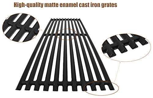 18 1/4" Stainless Steel Emitter Plates and Cast Iron Cooking Grill Grates Replacement Parts for Charbroil 463224912, 463231711, 463241413, 463241414, 463247209, 463271314, 466231711, Kenmore 463268107 - Grill Parts America