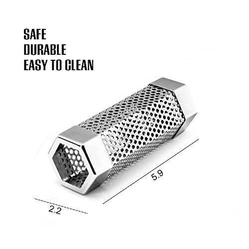 BEWAVE Pellet Smoker Tube for All Grill Electric Gas Charcoal or Smokers Hot/Cold Smoking, Free Tube Brush, 6 Inch - Grill Parts America