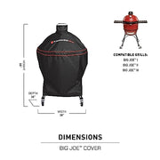 Kamado Joe BJ-GC24BWFS Big Joe 24-inch Charcoal Grill Cover, Black - Grill Parts America