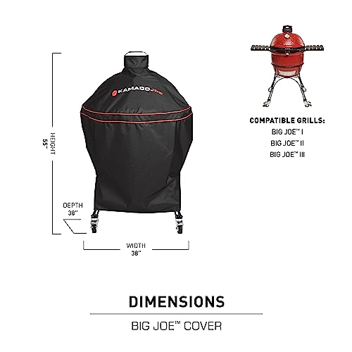 Kamado Joe BJ-GC24BWFS Big Joe 24-inch Charcoal Grill Cover, Black - Grill Parts America