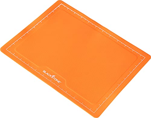 Blackstone 5433 Knife Roll Kit 1 Silicone Prep Mat, Integrated Salt and Pepper Shaker, 1 Large Prep Knife, 1 Small Prep Knife, 1 Containment Tube, Stainless Steel, Chef Travel Roll Bag/Case Orange - Grill Parts America