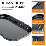 GRISUN Enamel Cast Iron Griddle for XSKGRDPLT Woodfire, Compatible for Ninja Woodfire Grills OG700 Series, Outdoor Flat Top Griddle Plate with Oil Hole - Grill Parts America