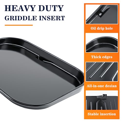 GRISUN Enamel Cast Iron Griddle for XSKGRDPLT Woodfire, Compatible for Ninja Woodfire Grills OG700 Series, Outdoor Flat Top Griddle Plate with Oil Hole - Grill Parts America