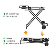 Tabletop Grill Stand with Side Shelf for Weber Q1000, Q2000,Series Portable Grill,Outdoor,Backyard,Camping Stainless Steel Foldable Grill Cart for Blackstone Tabletop 17/22 in Griddle,Black - Grill Parts America