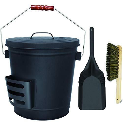Hisencn Ash Bucket with Lid and Shovel, 5.15 Gallon Large Galvanized M ...