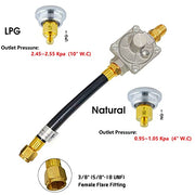 MCAMPAS 10 Feet 1/2" ID Natural Gas Quick Connect Hose and Regulator Replacement for Kitchen-Aid 710-0003 Gas Grill Conversion Kit,Convert 4-Burner Cabinet Style Gas Grill to Natural Gas - Grill Parts America