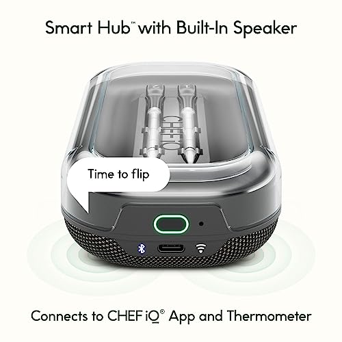CHEF iQ Smart Wireless Meat Thermometer with 2 Ultra-Thin Probes, Unlimited Range Bluetooth Meat Thermometer, Digital Food Thermometer for Remote Monitoring of BBQ Grill, Oven - Grill Parts America