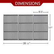 DelyCuise 17" Grill Grates Replacement for Charbroil Tru-Infrared 463242715 463242716 463276016 466242715 466242815 463240015 Porcelain Cast Iron Cooking Grids for Nexgrill 720-0882A, 3 Pack - Grill Parts America