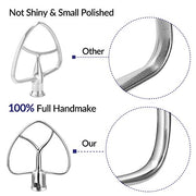 Geesta Polished Stainless Steel Flat Beater for Kitchen aid 4.5 Qt - 5 Qt Tilt-Stand Mixer Attachments for Kitchen Paddle, Baking - Pastry, Pasta Dough, Lcing, Mixing Accessory - Dishwasher Safe - Kitchen Parts America