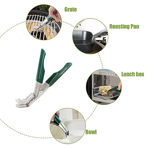 KAMaster Stainless Steel Grill Grate Lifter Gripper,Grate Grabber with Green Protective Cover Grill Grate Lifter Tool for Big Green Egg Accessories Kamado Charcoal Grill Smoker,Weber,Primo,Grill Dome - Grill Parts America