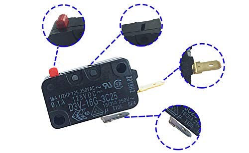 LONYE WB24X829 WB24X830 Microwave Door Switch Replacement for GE Microwave D3V-16G-3C25 SZM-V16-FD-62 - Grill Parts America