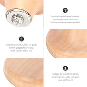 BESPORTBLE 4Pcs Wooden Lid Knobs Household Pot Lid Handles Convenient Pan Lid Knobs Lid Supply - Kitchen Parts America