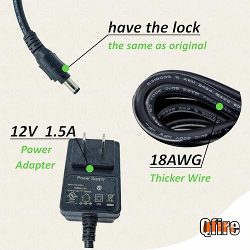 Power Cord Compatible with Masterbuilt Gravity Series 560/800/1050 Digital Charcoal Grill and Smoker Combo,Power Supply Replacement Part 9004190216-Power Adapter - Grill Parts America