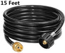 DOZYANT 15 Feet Propane Adapter Hose 1 lb to 20 lb Converter Replacement for QCC1 / Type1 Tank Connects 1 LB Bulk Portable Appliance to 20 lb Propane Tank - Grill Parts America
