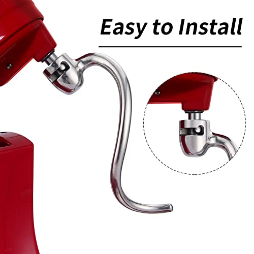 Gdrtwwh Stainless Steel Dough Hook Attachment for KitchenAid 5 & 6-Quart Bowl-Lift Mixer,Replacement Parts Bread Hook, Dishwasher Safe (Replace KNS256CDH) - Kitchen Parts America