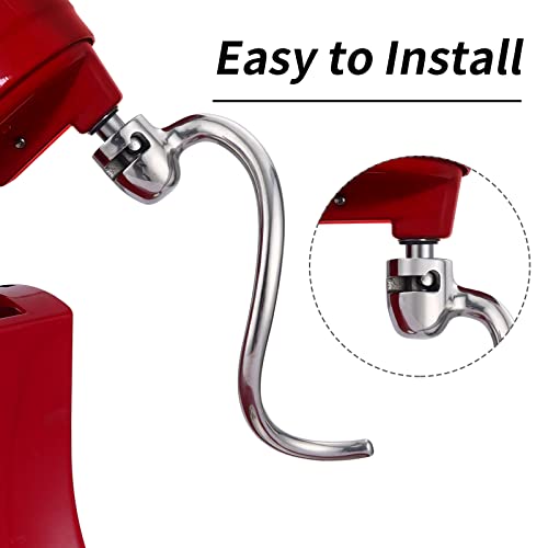 Dough Hook Replacement for KitchenAid 5 Qt - 6 Qt Bowl-Lift Stand Mixer,  Stainless Steel Kitchen Aid Spiral Dough Hook Attachment Stand Mixer