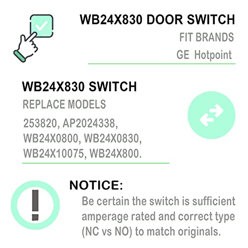 LONYE SZM-V16-FD-62 WB24X830 Monitor Switch RE2 Replacement for GE Starion Microwave 3405-001033 WB24X0800 WB24X800 AP2024338 PS237422 DE34-20019A(Normally Closed)(Pack of 2) - Grill Parts America