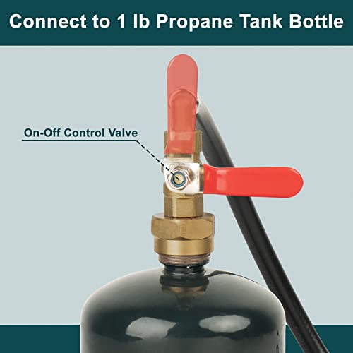 GASPRO 1lb Propane Tank Refill Adapter Kit | Universal 3ft Hose with Safety Shutoff Valve | Easily Fill 1lb Bottles from 20lb Tank - Grill Parts America