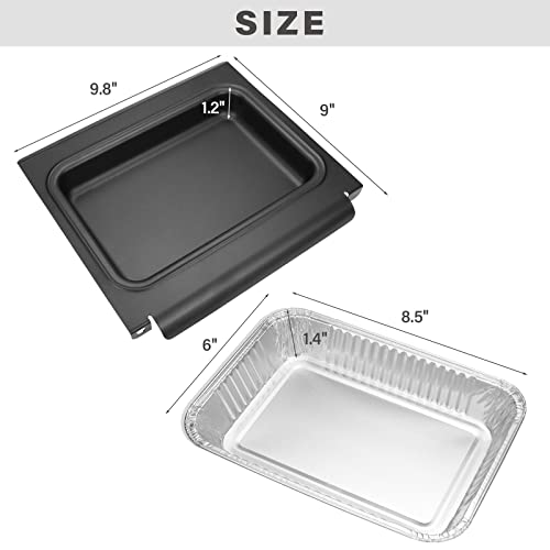 Grease Catcher with 10 Pack Aluminum Grease Cup Liners for Weber Spirit/Spirit II 200/300 Genesis and Genesis II LX200/300 Series Grill, Replacement Part Drip Pan for Weber Traveler 67047 83156 6415 - Grill Parts America