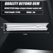 Upgrade W10671238 WPW10671238 Fridge Crisper Drawer Center Rail Replace 12530701 12530701N 67001057 Compatible With Whirlpool Kenmore KitchenAid Maytag Amana Refrigerator Drawer Slide Rail 2-year QA - Grill Parts America