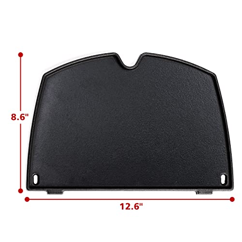 Barbqtime 17 Inch Grill Burner Tube and Cast Iron Cooking Griddle for Weber Q100 Q120 Q1000 Q1200 Baby Q Gas Grill, Stainless Steel Grill Burner Replacement Parts for Weber 41657, 69957, 60040, 6558 - Grill Parts America