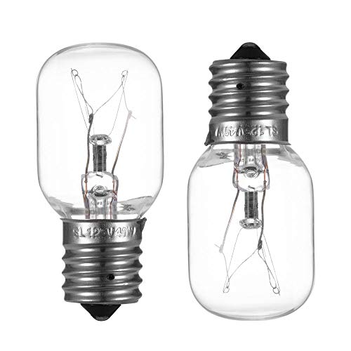 Light Bulb for Whirlpool Microwave - Microwave Light Bulb Fits for Whirlpool Maytag GE Amana Over The Range Hood Microwave, Dimmable with 125V 40W E17 Base, Kitchen Night Light, Repalce 8206232A (2) - Grill Parts America