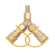 Natural Gas Y Splitter, 1/2 Inch Brass Propane Splitter 2 Way, Quick Connect Adapter for Natural Gas, Conversion Kit for Natural Gas Grills, Patio Heater, Pizza Oven - Grill Parts America